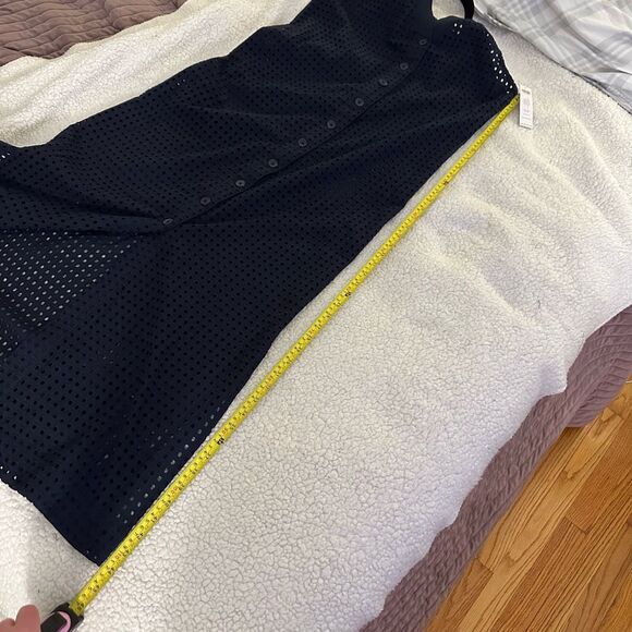 Chicos Navy Blue Eyelet Lace Notch Collar Maxi Dress Size 0.5 (Womens 6) NWT - Picture 12 of 15